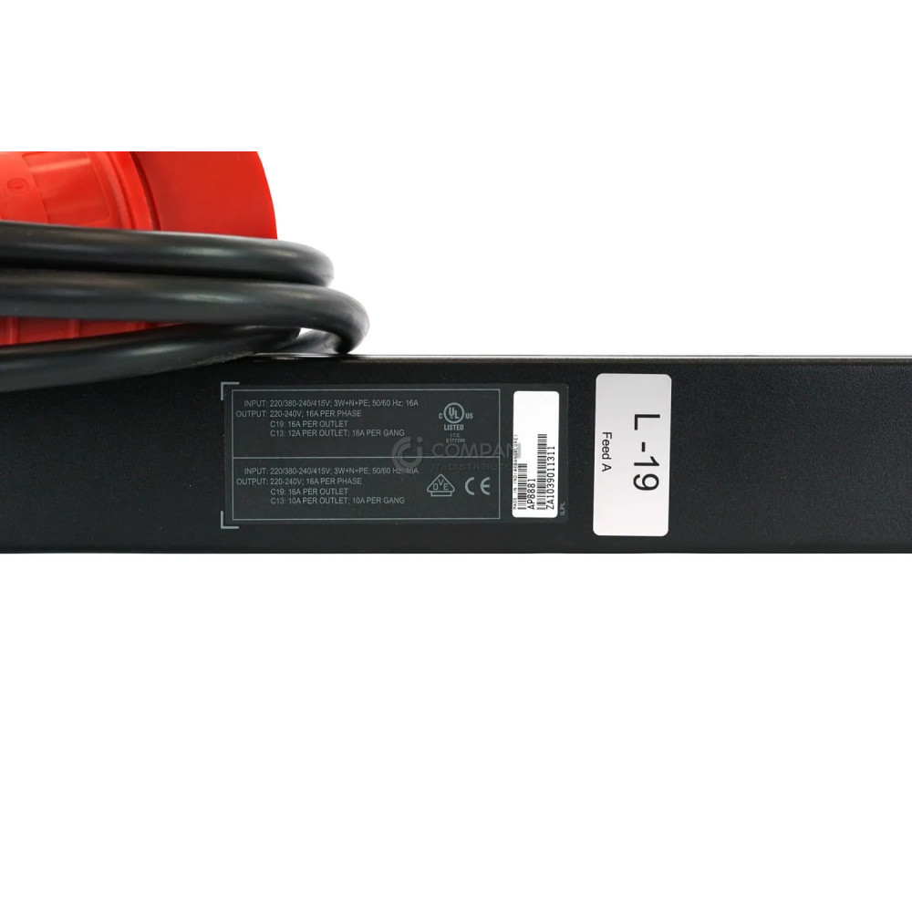 AP8881 APC AP8881 METERED RACK PDU ZEROU 16A 230V OUT: (36)C13  (6)C19 -